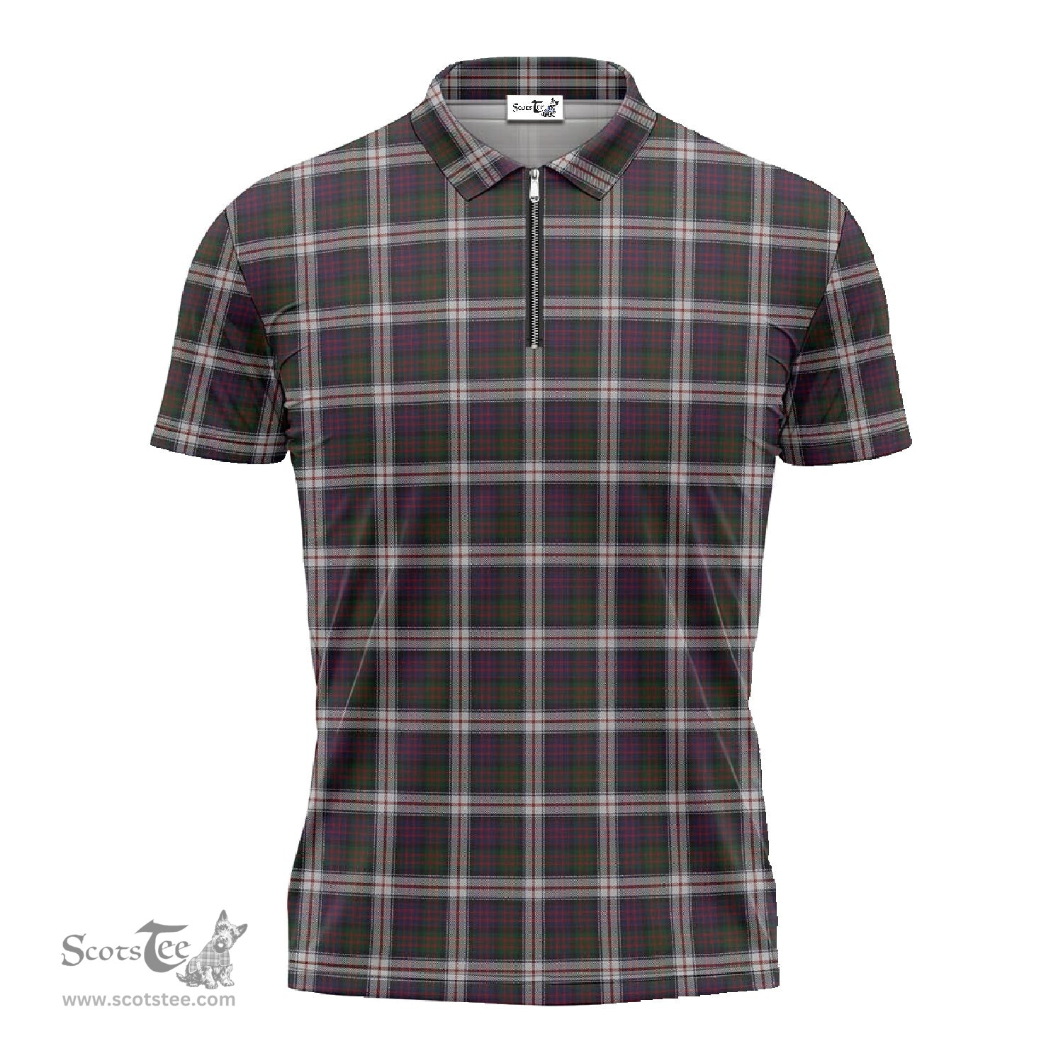 ScotsTee Shop Scottish MacDonald Dress Clan Tartan Zipper Polo Shirt