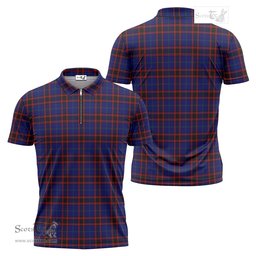 ScotsTee Shop Scottish Home Modern Clan Tartan Zipper Polo Shirt
