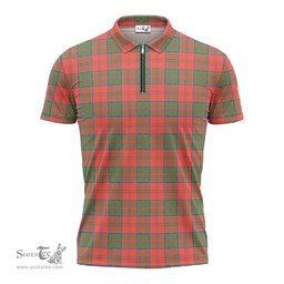 ScotsTee Shop Scottish Grant Ancient Clan Tartan Zipper Polo Shirt
