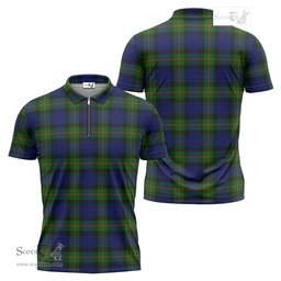 ScotsTee Shop Scottish Gunn Modern Clan Tartan Zipper Polo Shirt