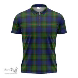 ScotsTee Shop Scottish Gunn Modern Clan Tartan Zipper Polo Shirt
