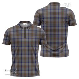 ScotsTee Shop Scottish Gayre Hunting Clan Tartan Zipper Polo Shirt