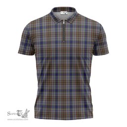 ScotsTee Shop Scottish Gayre Hunting Clan Tartan Zipper Polo Shirt