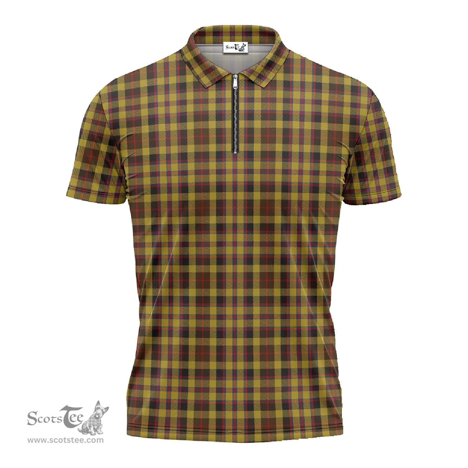 ScotsTee Shop Scottish Jardine Clan Tartan Zipper Polo Shirt