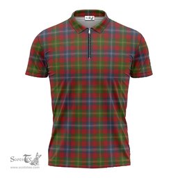 ScotsTee Shop Scottish Forrester or Foster Clan Tartan Zipper Polo Shirt