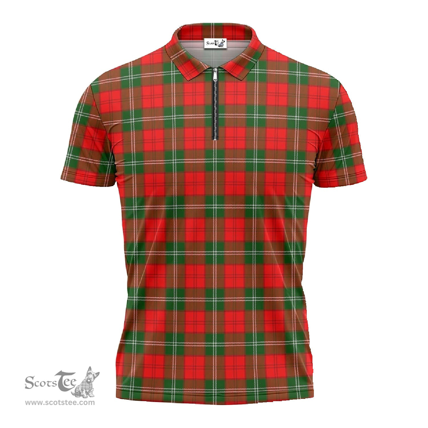 ScotsTee Shop Scottish Lennox Modern Clan Tartan Zipper Polo Shirt