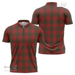 ScotsTee Shop Scottish Livingston Clan Tartan Zipper Polo Shirt