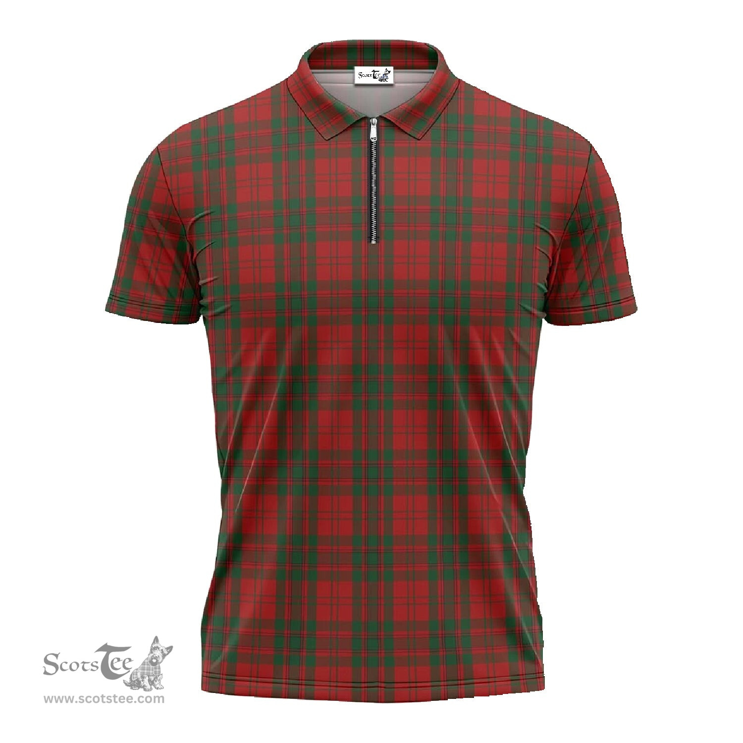 ScotsTee Shop Scottish Livingston Clan Tartan Zipper Polo Shirt