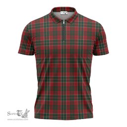 ScotsTee Shop Scottish Hunter USA Clan Tartan Zipper Polo Shirt