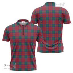 ScotsTee Shop Scottish Lindsay Modern Clan Tartan Zipper Polo Shirt
