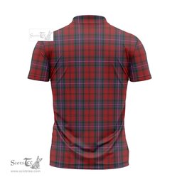 ScotsTee Shop Scottish Kelly of Sleat Red Clan Tartan Zipper Polo Shirt