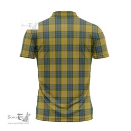 ScotsTee Shop Scottish Fraser Yellow Clan Tartan Zipper Polo Shirt