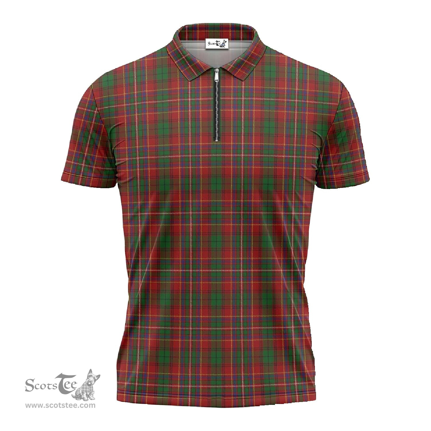ScotsTee Shop Scottish Innes Clan Tartan Zipper Polo Shirt