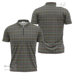 ScotsTee Shop Scottish Howell of Wales Clan Tartan Zipper Polo Shirt