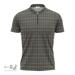 ScotsTee Shop Scottish Howell of Wales Clan Tartan Zipper Polo Shirt