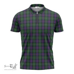 ScotsTee Shop Scottish MacCallum Clan Tartan Zipper Polo Shirt