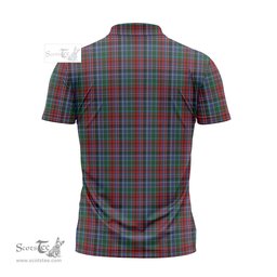 ScotsTee Shop Scottish Gordon Red Clan Tartan Zipper Polo Shirt
