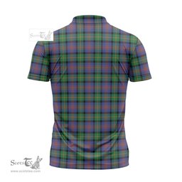 ScotsTee Shop Scottish Logan Ancient Clan Tartan Zipper Polo Shirt