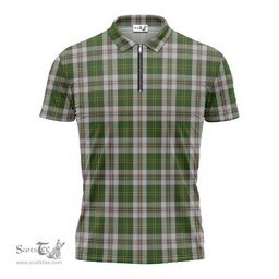 ScotsTee Shop Scottish Hay White Dress Clan Tartan Zipper Polo Shirt