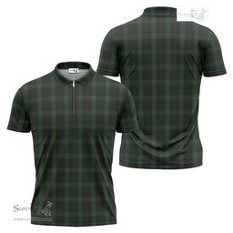 ScotsTee Shop Scottish Gunn Logan Clan Tartan Zipper Polo Shirt