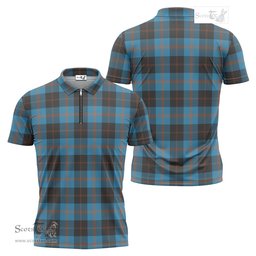 ScotsTee Shop Scottish Horsburgh Clan Tartan Zipper Polo Shirt