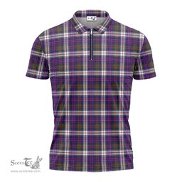 ScotsTee Shop Scottish MacDonald Dress Modern Clan Tartan Zipper Polo Shirt