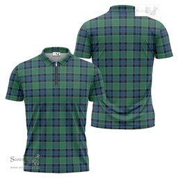 ScotsTee Shop Scottish Graham of Menteith Ancient Clan Tartan Zipper Polo Shirt