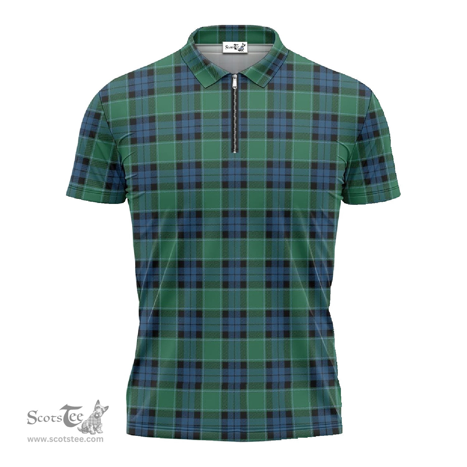 ScotsTee Shop Scottish Graham of Menteith Ancient Clan Tartan Zipper Polo Shirt