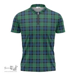 ScotsTee Shop Scottish Graham of Menteith Ancient Clan Tartan Zipper Polo Shirt