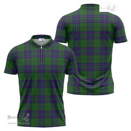 ScotsTee Shop Scottish Lockhart Modern Clan Tartan Zipper Polo Shirt