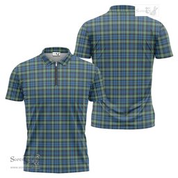 ScotsTee Shop Scottish Lamont Ancient Clan Tartan Zipper Polo Shirt