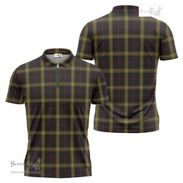 ScotsTee Shop Scottish Gwynn Clan Tartan Zipper Polo Shirt