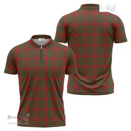 ScotsTee Shop Scottish MacKintosh Red Clan Tartan Zipper Polo Shirt