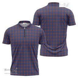 ScotsTee Shop Scottish MacLaine of Lochbuie Clan Tartan Zipper Polo Shirt