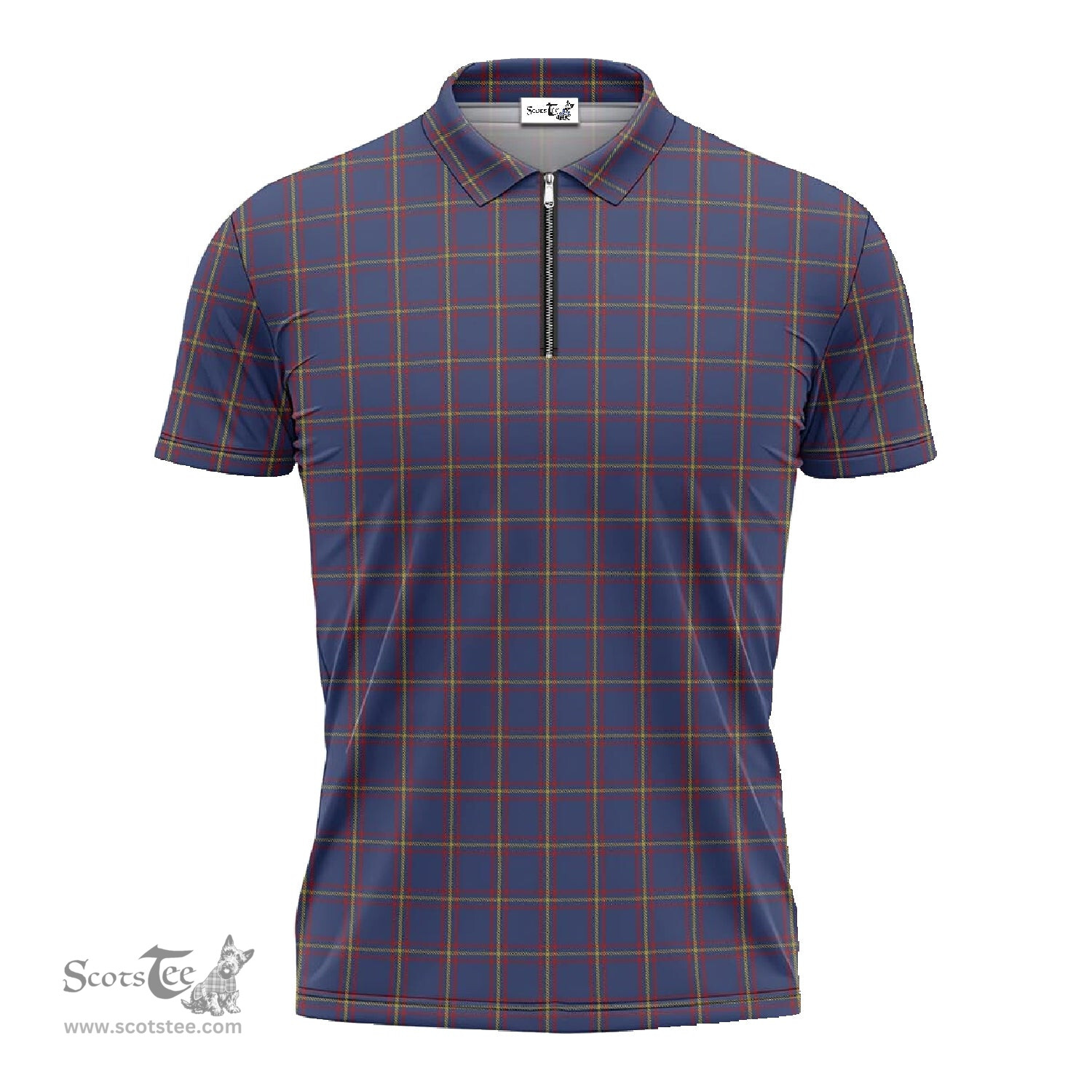 ScotsTee Shop Scottish MacLaine of Lochbuie Clan Tartan Zipper Polo Shirt