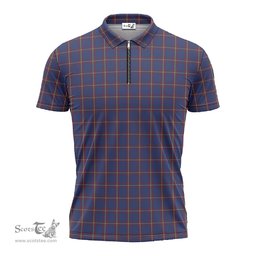 ScotsTee Shop Scottish MacLaine of Lochbuie Clan Tartan Zipper Polo Shirt
