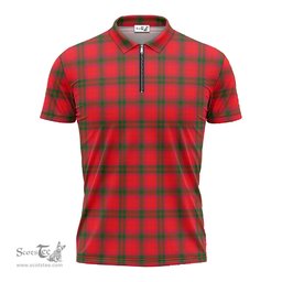 ScotsTee Shop Scottish MacNab Modern Clan Tartan Zipper Polo Shirt