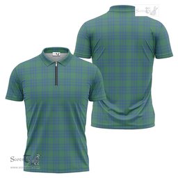 ScotsTee Shop Scottish Montgomery Ancient Clan Tartan Zipper Polo Shirt