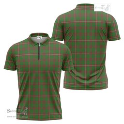 ScotsTee Shop Scottish MacKinnon Hunting Modern Clan Tartan Zipper Polo Shirt