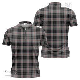ScotsTee Shop Scottish Moffat Modern Clan Tartan Zipper Polo Shirt