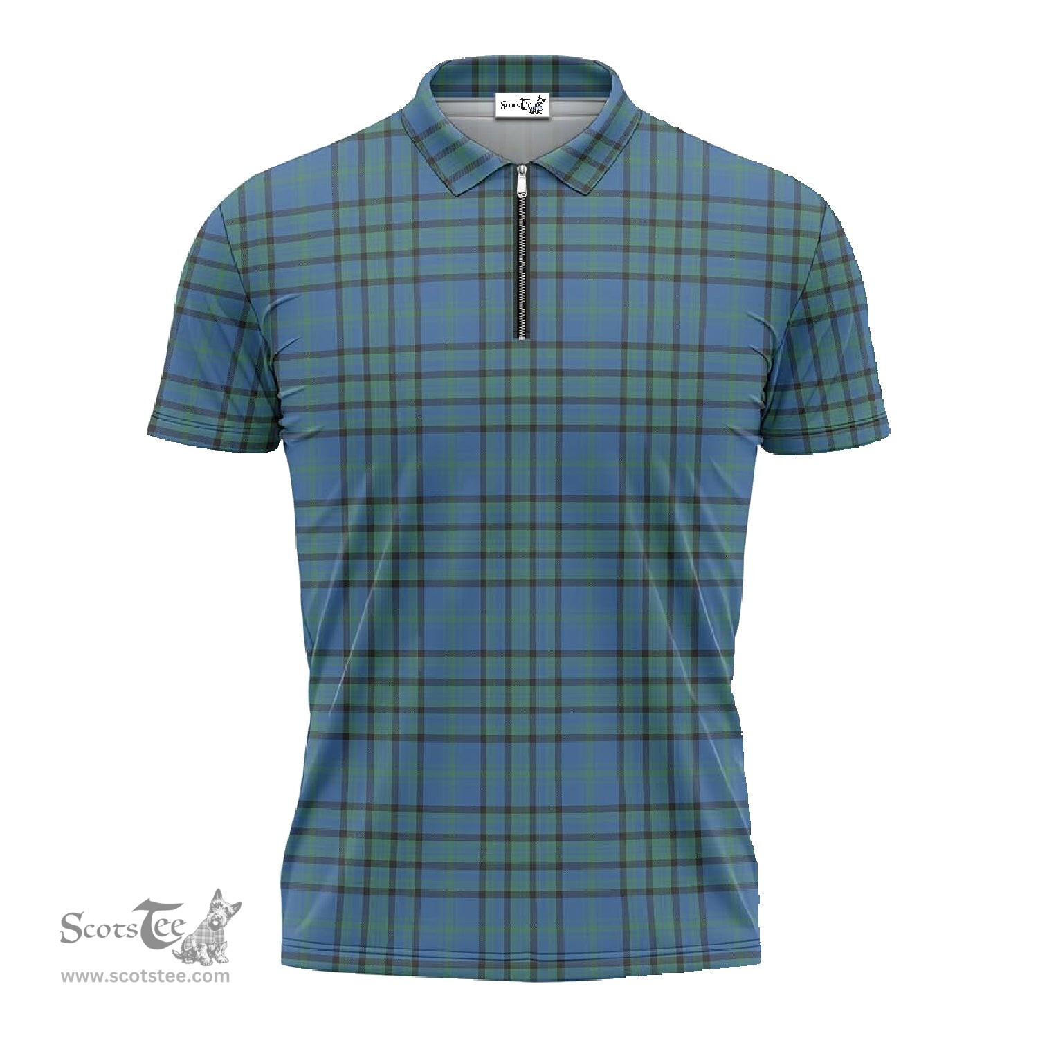 ScotsTee Shop Scottish Matheson Hunting Ancient Clan Tartan Zipper Polo Shirt