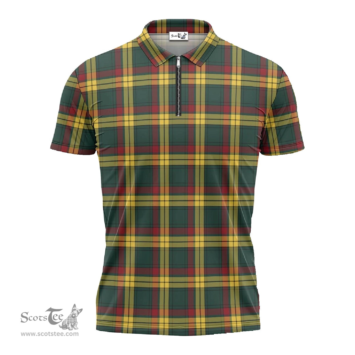 ScotsTee Shop Scottish MacMillan Old Modern Clan Tartan Zipper Polo Shirt