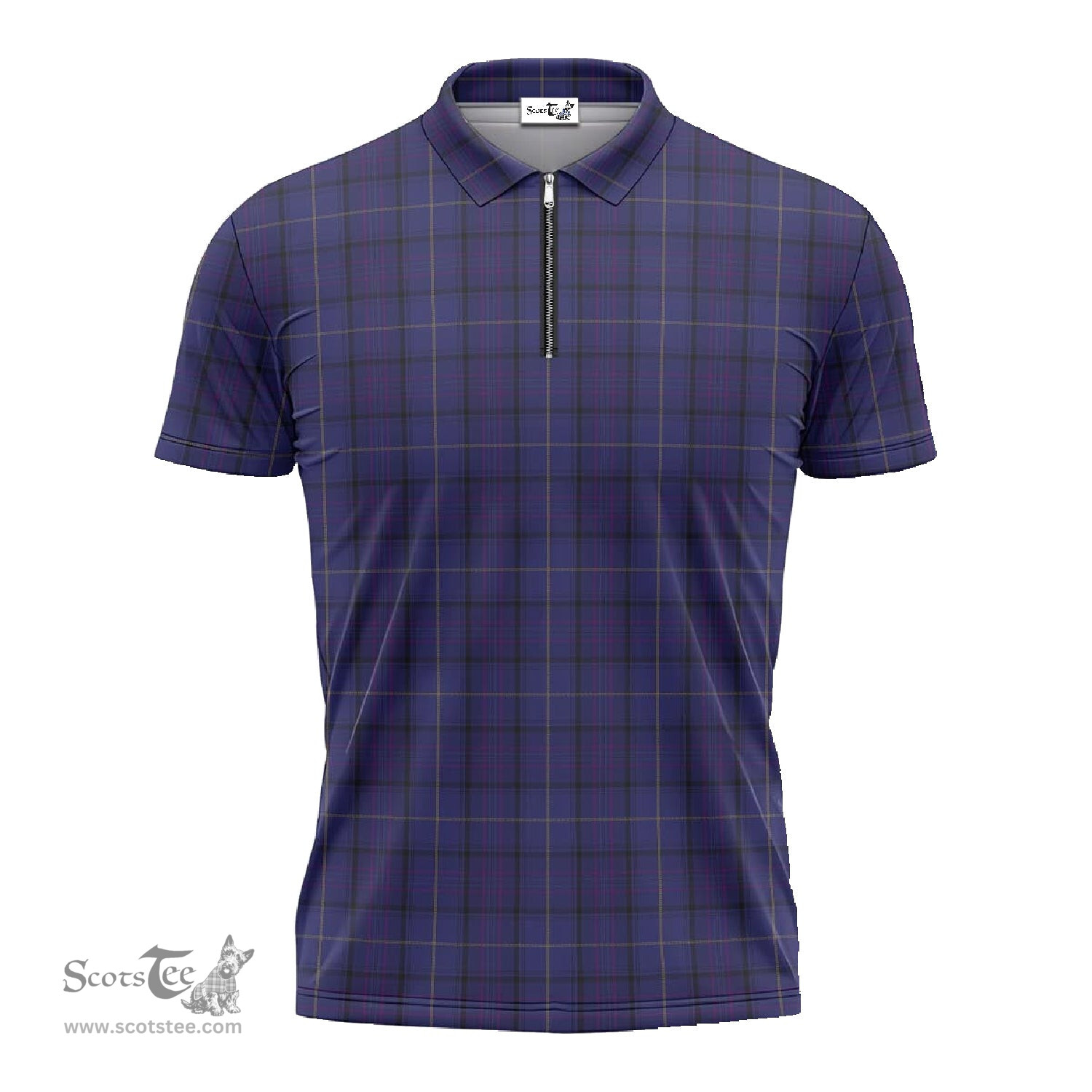 ScotsTee Shop Scottish Payne Clan Tartan Zipper Polo Shirt
