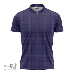 ScotsTee Shop Scottish Payne Clan Tartan Zipper Polo Shirt