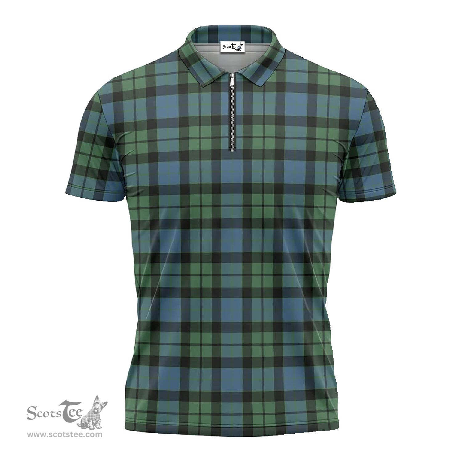 ScotsTee Shop Scottish MacKay Ancient Clan Tartan Zipper Polo Shirt
