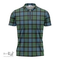 ScotsTee Shop Scottish MacKay Ancient Clan Tartan Zipper Polo Shirt