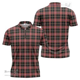 ScotsTee Shop Scottish Norwegian Night Clan Tartan Zipper Polo Shirt