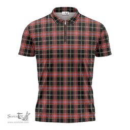 ScotsTee Shop Scottish Norwegian Night Clan Tartan Zipper Polo Shirt