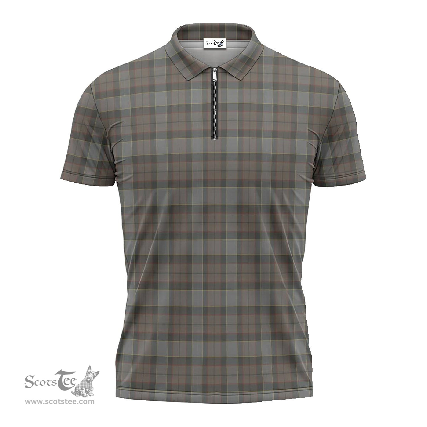 ScotsTee Shop Scottish Outlander Fraser Clan Tartan Zipper Polo Shirt