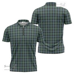 ScotsTee Shop Scottish Melville Clan Tartan Zipper Polo Shirt